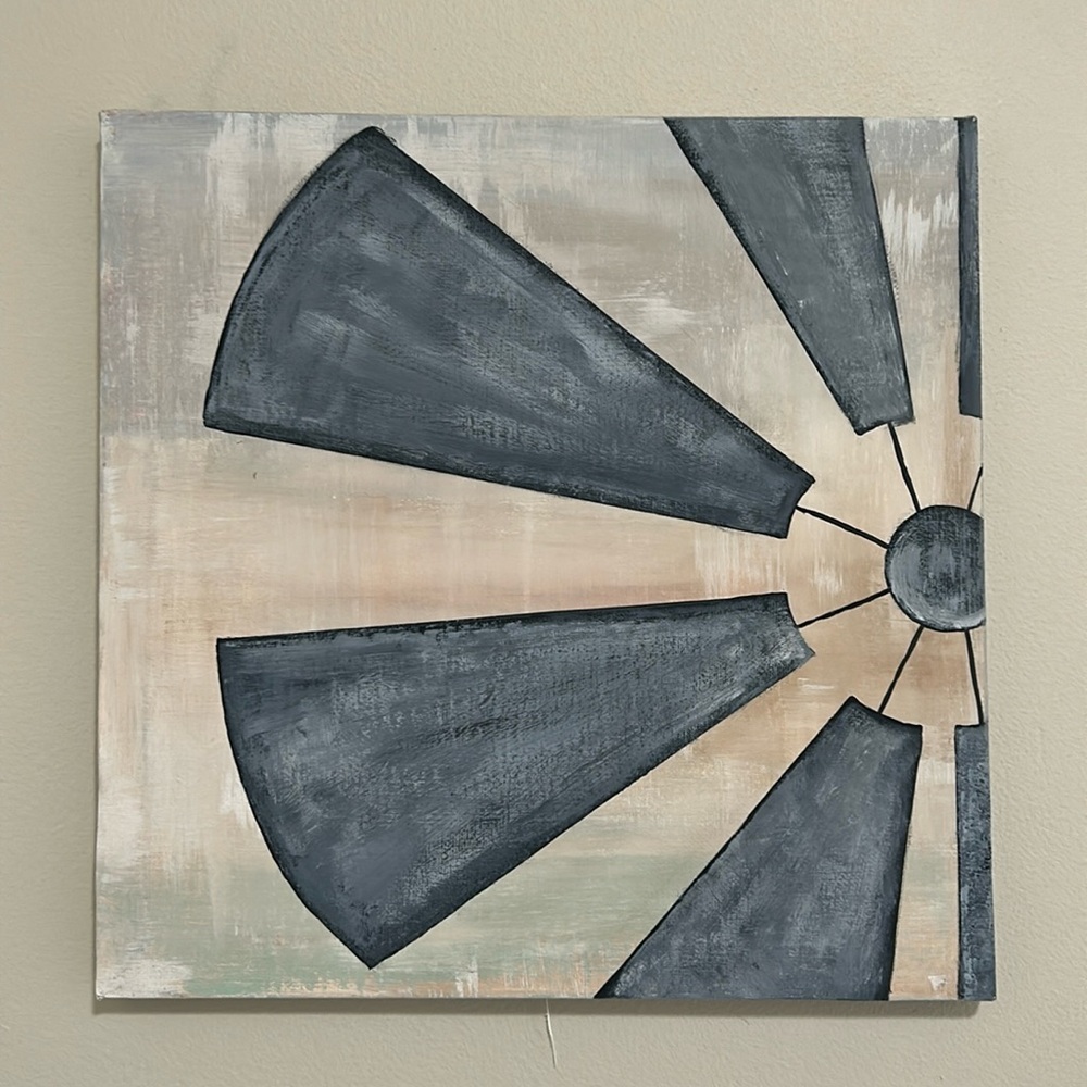 Farmhouse windmill painting